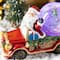 Glitzhome® 100mm Christmas Resin Lighted Musical Snowflakes Santa Car Waterglobe